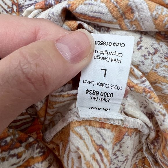 Tori Richard mens brown tapa printed geometric button down short sleeve Size:‎ L - Picture 7 of 8